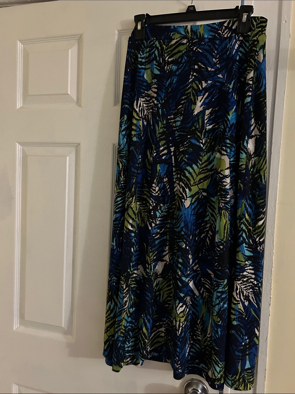 Women's Blue Tropical Print A-Line Skirt